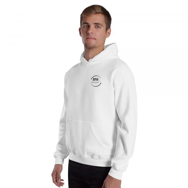 Sweat à Capuche Sport "Black&White" Blanc Homme "Je suis pas..." – Image 5
