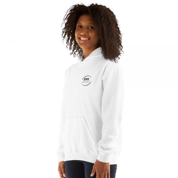 Sweat à Capuche Sport "Black&White" Blanc Femme "Va t'entrainer !" – Image 5