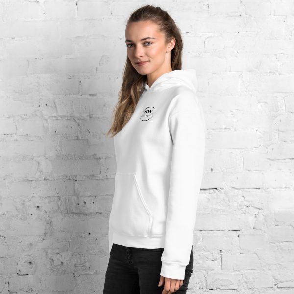 Sweat à Capuche Sport "Black&White" Blanc Femme "Tu veux me ..." – Image 4