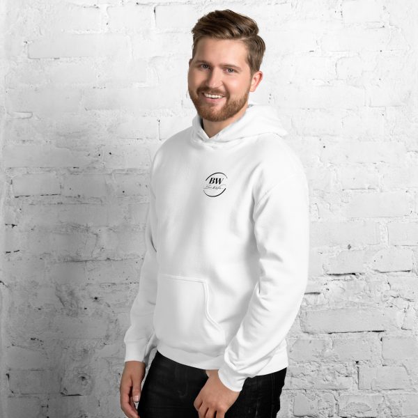 Sweat à Capuche Sport "Black&White" Blanc Homme "Je peux vous..." – Image 4