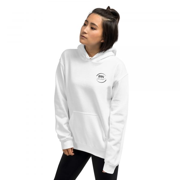 Sweat à Capuche Sport "Black&White" Blanc Femme "Je peux vous..." – Image 6