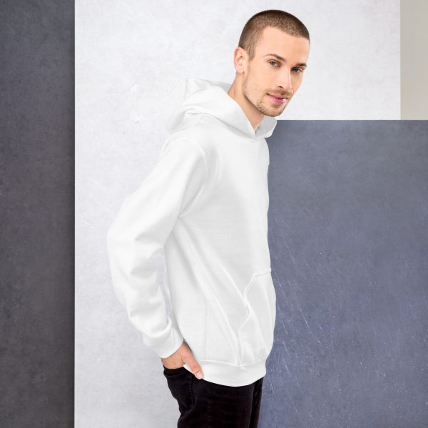Sweat à Capuche Sport "Black&White" Blanc Homme "J'ai des écouteurs !" – Image 3