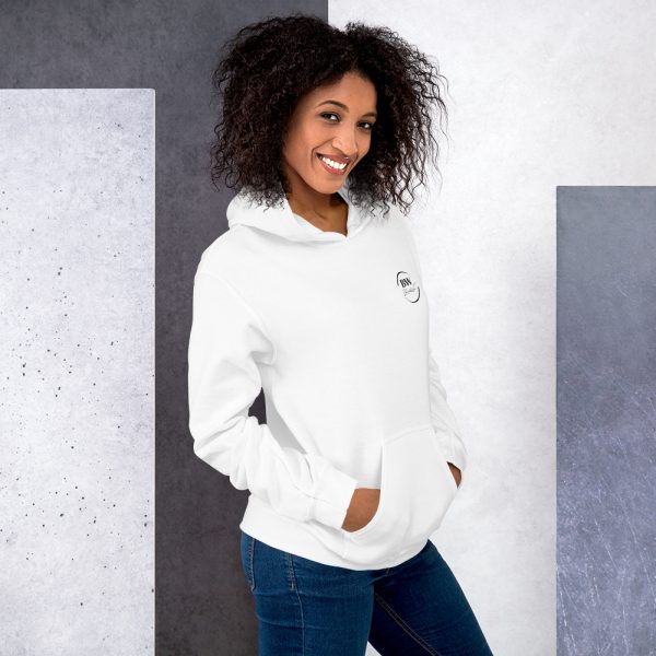 Sweat à Capuche Sport "Black&White" Blanc Femme "J'ai eu des..." – Image 2