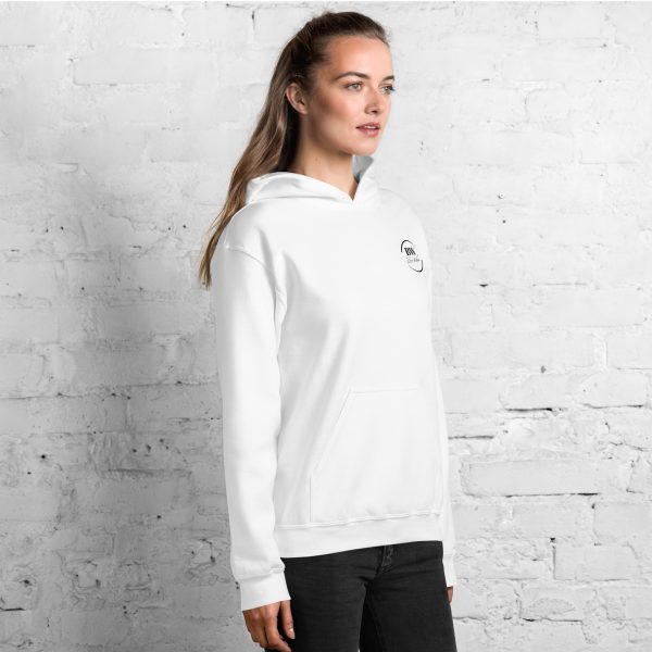 Sweat à Capuche Sport "Black&White" Blanc Femme "J'ai eu des..." – Image 3
