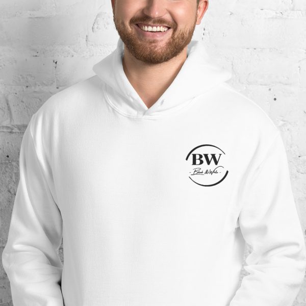 Sweat à Capuche Blanc Doux Homme Black&White Logo Brodé – Image 2
