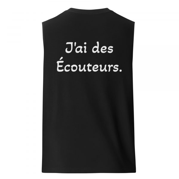 Débardeur Sport "B&W" Noir Femme "J'ai des écouteur." – Image 2
