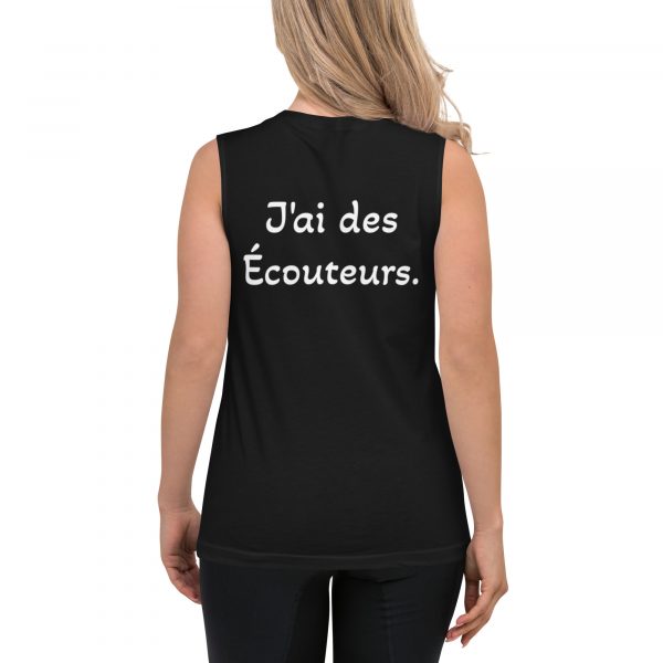 Débardeur Sport "B&W" Noir Femme "J'ai des écouteur." – Image 4