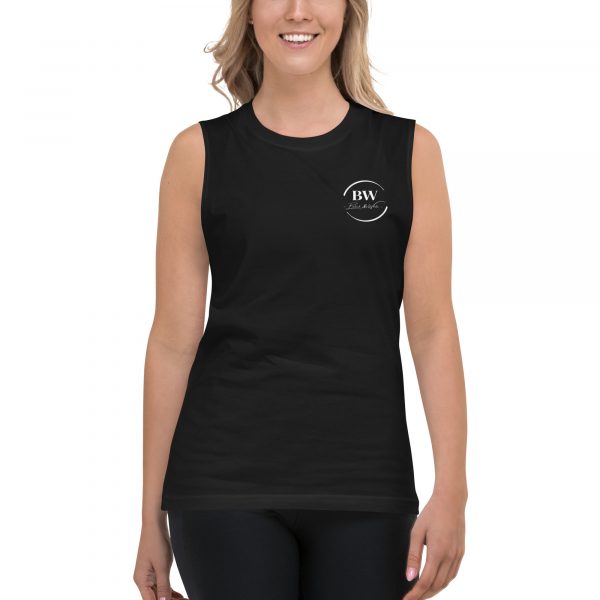 Débardeur Sport "B&W" Noir Femme "J'ai des écouteur."