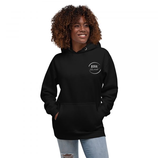 Sweat à Capuche Premium Femme "Black&White" Noir Logo Brodé