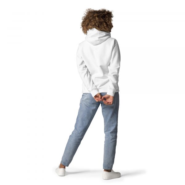Sweat à Capuche Premium Femme "Black&White" Blanc Logo Brodé – Image 4