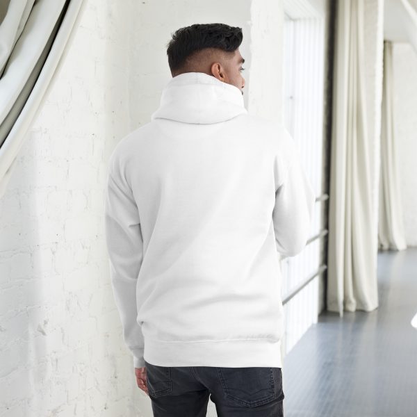 Sweat à Capuche Premium Homme « Black&White » Blanc Écusson Brodé – Image 2