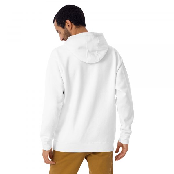 Sweat à Capuche Premium Homme « Black&White » Blanc Écusson Brodé – Image 3
