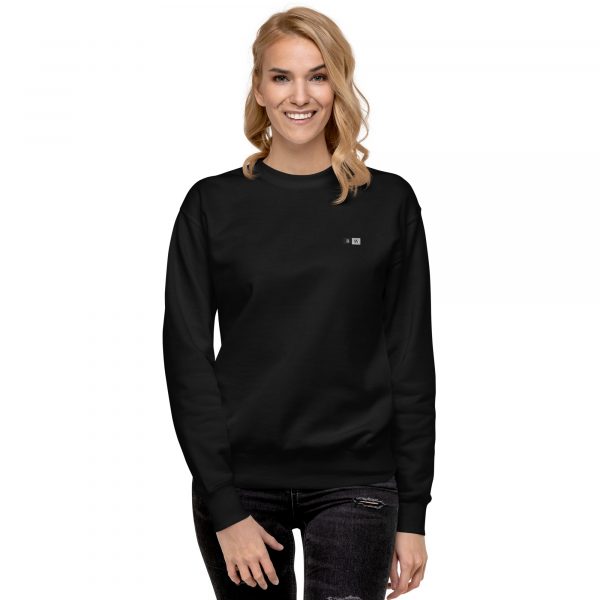 Sweatshirt Premium Femme "Black&White" Noir Écusson Brodé – Image 4
