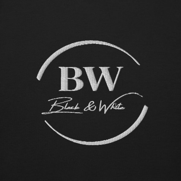 Sweatshirt Premium Femme "Black&White" Noir Logo Poitrine Brodé – Image 3