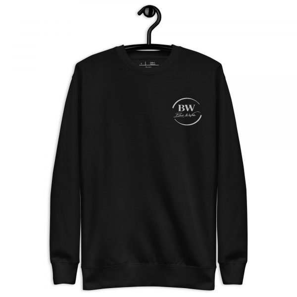 Sweatshirt Premium Femme "Black&White" Noir Logo Poitrine Brodé – Image 4