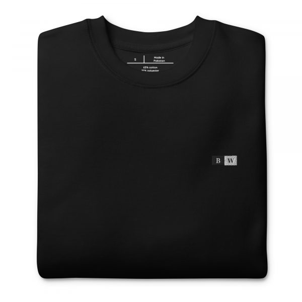 Pull Premium Homme « Black&White » Noir Écusson Brodé – Image 4