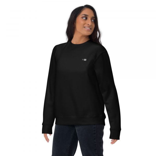 Sweatshirt Premium Femme "Black&White" Noir Écusson Brodé – Image 3