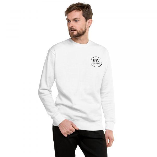 Pull Premium Homme "Black&White" Blanc Logo Poitrine Brodé – Image 4