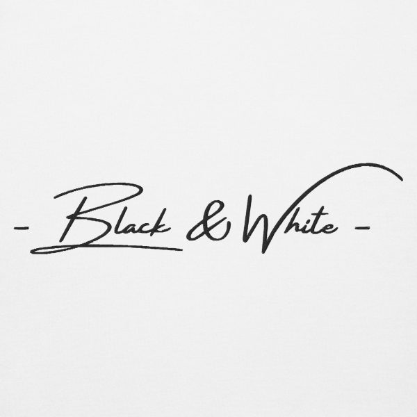 Pull Premium Homme "Black&White" Blanc Poitrine Brodé – Image 4