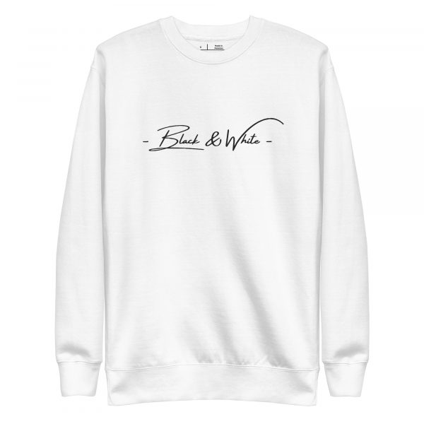 Pull Premium Homme "Black&White" Blanc Poitrine Brodé – Image 5
