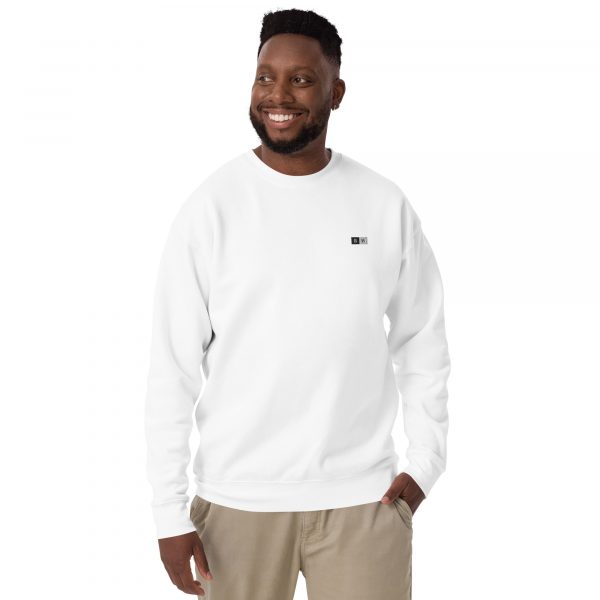Pull Premium Homme "Black&White" Blanc Écusson Brodé