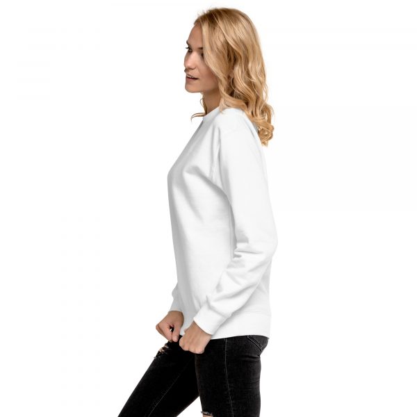 Sweatshirt Premium Femme "Black&White" Blanc Imprimé Manche – Image 2