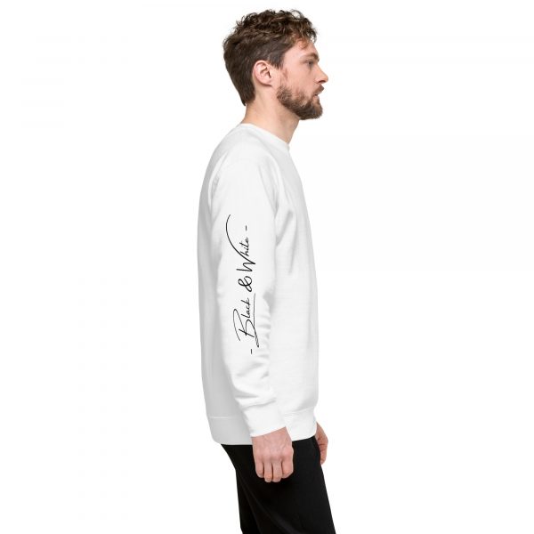Pull Premium Homme "Black&White" Blanc Imprimé Manche