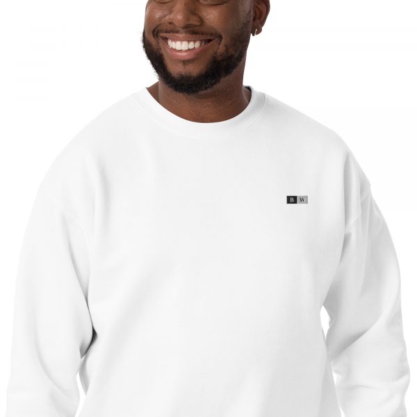 Pull Premium Homme "Black&White" Blanc Écusson Brodé – Image 2
