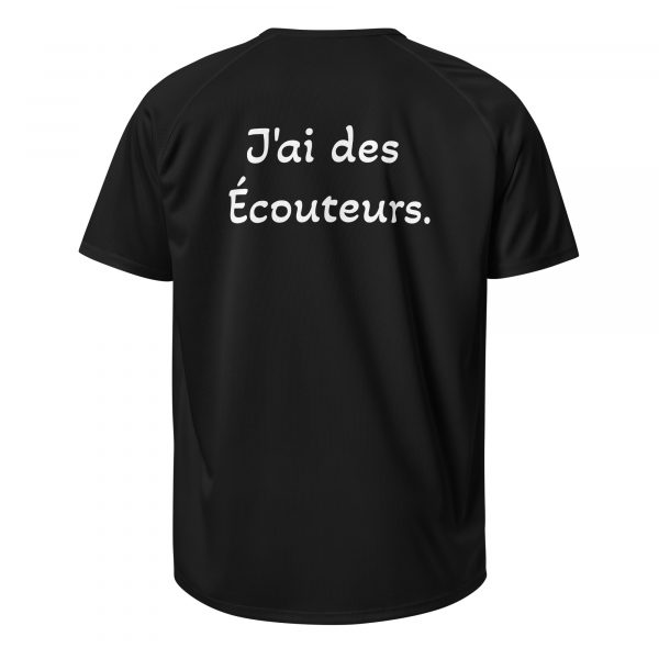 T-Shirt Sport "Black&White" Noir Homme "J'ai des écouteurs" – Image 2