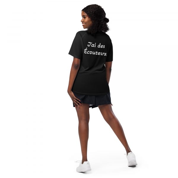 T-Shirt Sport "Black&White" Noir Femme "J'ai des écouteurs" – Image 2