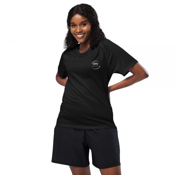 T-Shirt Sport "Black&White" Noir Femme "J'ai des écouteurs..."