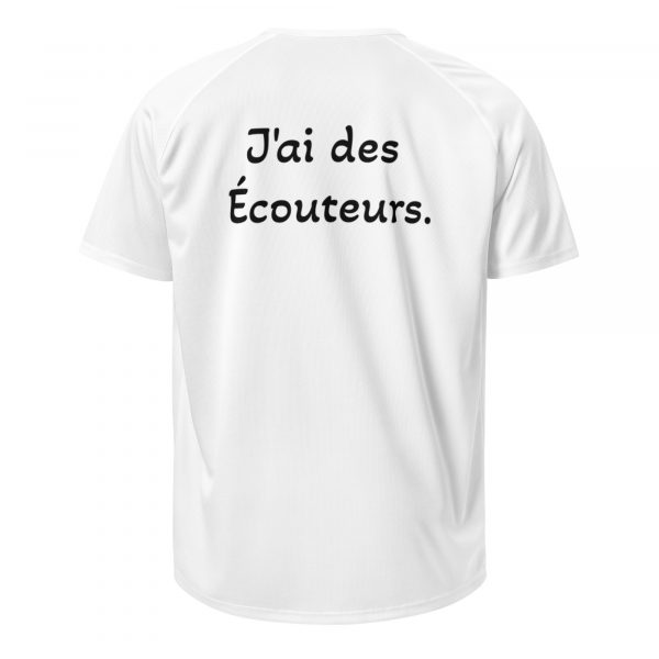 T-Shirt Sport "Black&White" Blanc Homme "J'ai des écouteurs"