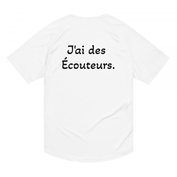 T-Shirt Sport "Black&White" Blanc Femme "J'ai des écouteurs" – Image 4