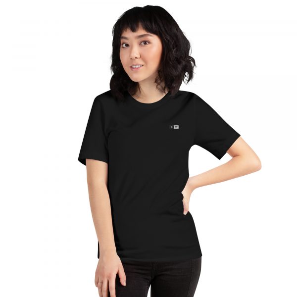 T-shirt Noir Femme "Black&White" Écusson Brodé