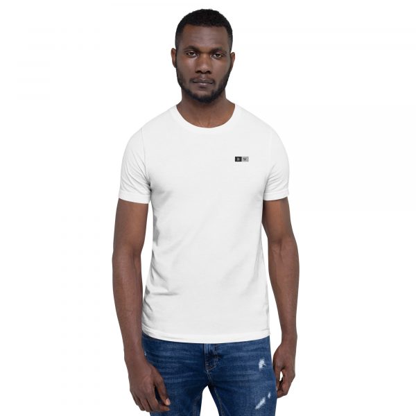 T-shirt Blanc Homme "Black&White" Écusson Brodé