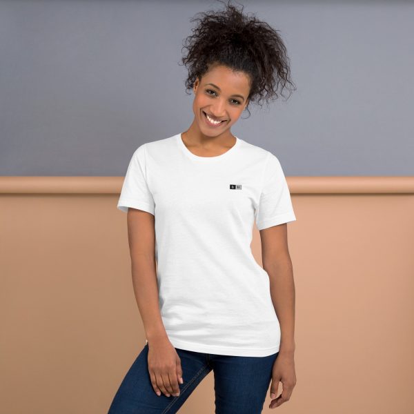 T-shirt Blanc Femme "Black&White" Écusson Brodé