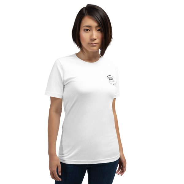 T-Shirt Sport Coton "Black&White" Blanc Femme "J'ai des écouteurs..."