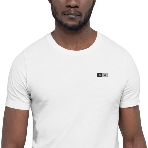 T-shirt Blanc Homme "Black&White" Écusson Brodé – Image 3