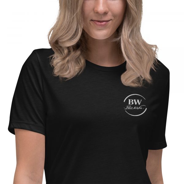 T-shirt Femme « Black&White » Noir Logo Brodé – Image 2