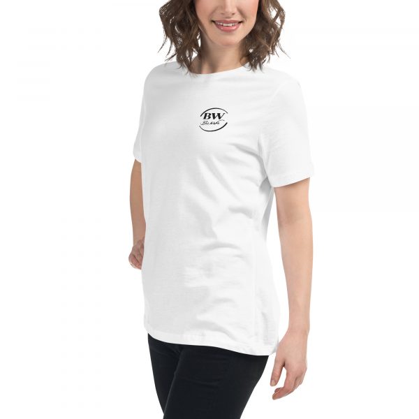 T-shirt Femme « Black&White » Blanc Logo Brodé – Image 4