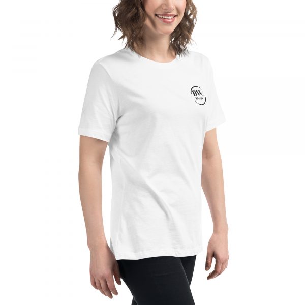 T-shirt Femme « Black&White » Blanc Logo Brodé – Image 5