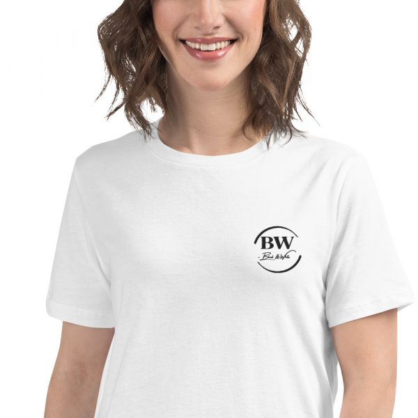 T-shirt Femme « Black&White » Blanc Logo Brodé – Image 2