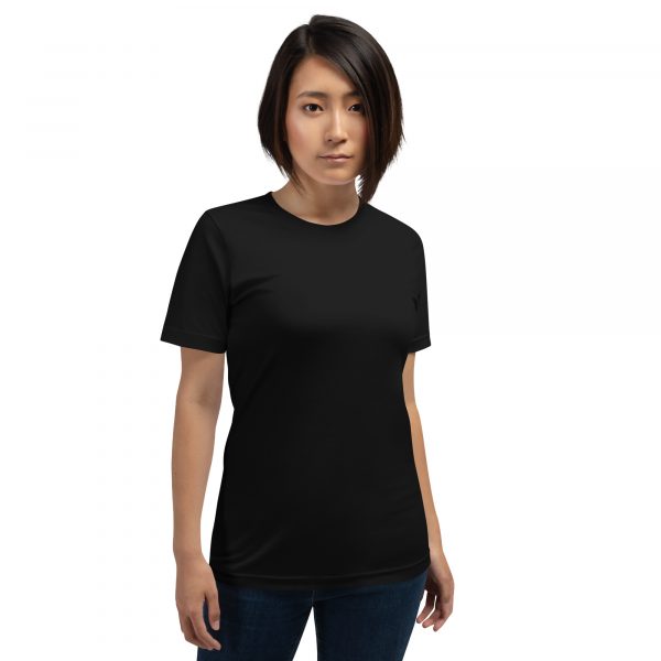 T-shirt Confortable et Élégant Femme "B&W" Noir Écusson Manche – Image 3