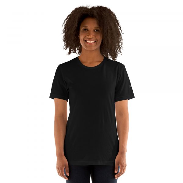 T-shirt Confortable et Élégant Femme "B&W" Noir Écusson Manche – Image 4