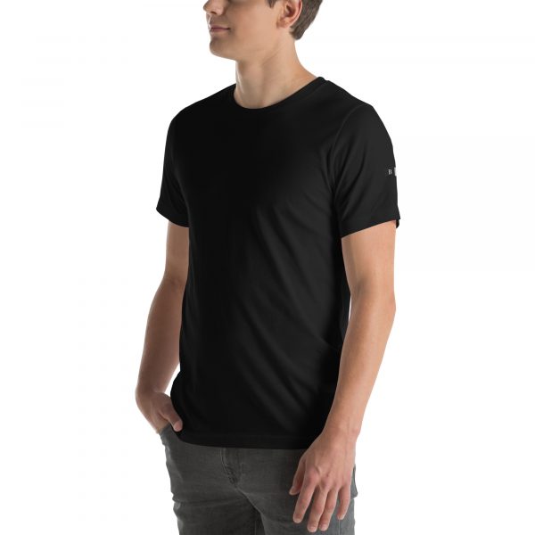 T-shirt Confortable et Élégant Homme "B&W" Noir Écusson Manche – Image 2