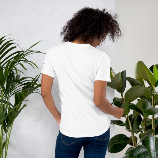 T-shirt Confortable et Élégant Femme "B&W" Blanc Écusson Manche – Image 4