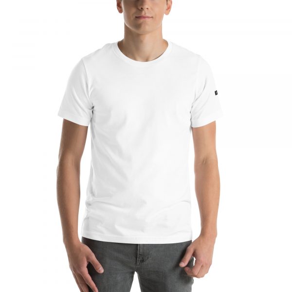 T-shirt Confortable et Élégant Homme "B&W" Blanc Écusson Manche – Image 4