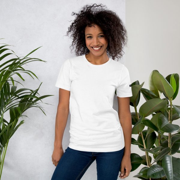 T-shirt Confortable et Élégant Femme "B&W" Blanc Écusson Manche