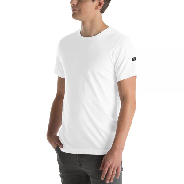 T-shirt Confortable et Élégant Homme "B&W" Blanc Écusson Manche – Image 2