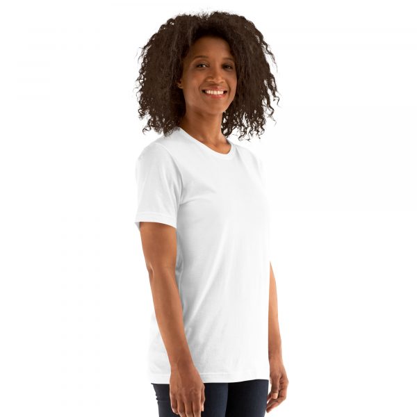 T-shirt Confortable et Élégant Femme "B&W" Blanc Écusson Manche – Image 3
